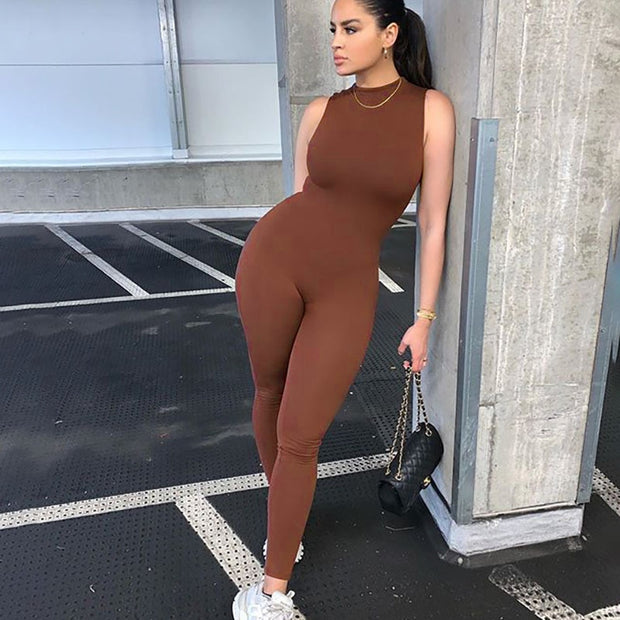 Solid Bodycon Jumpsuit