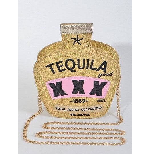 We Love Tequila Clutch- Gold
