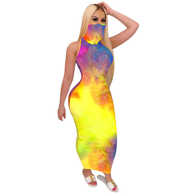 Tie-Dye Printed Maxi Dress