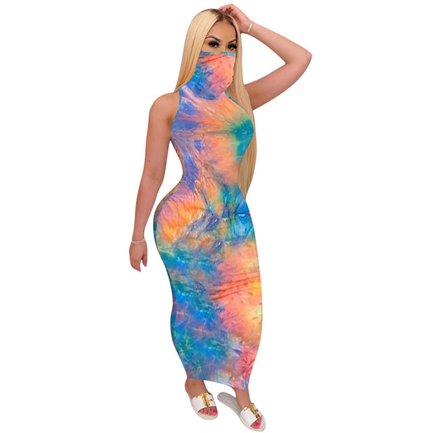Tie-Dye Printed Maxi Dress